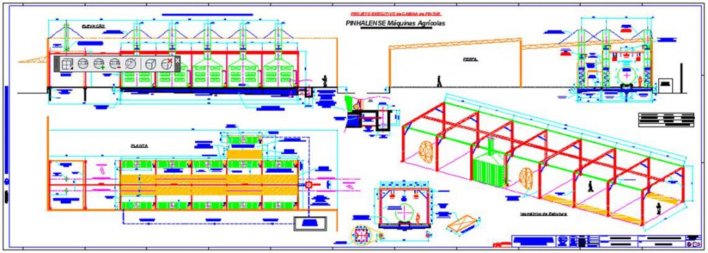 Cabina de Pintura com 30 metros de Comprimento – PINHALENSE Máquinas Agrícolas, Espirito Sto. do Pinhal.